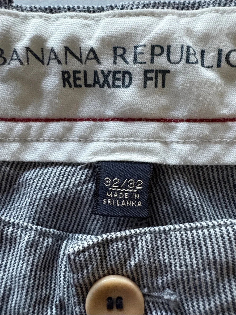 Banana Republic Linen Cotton Blend Pinstripe Straight Leg Pants Size 32